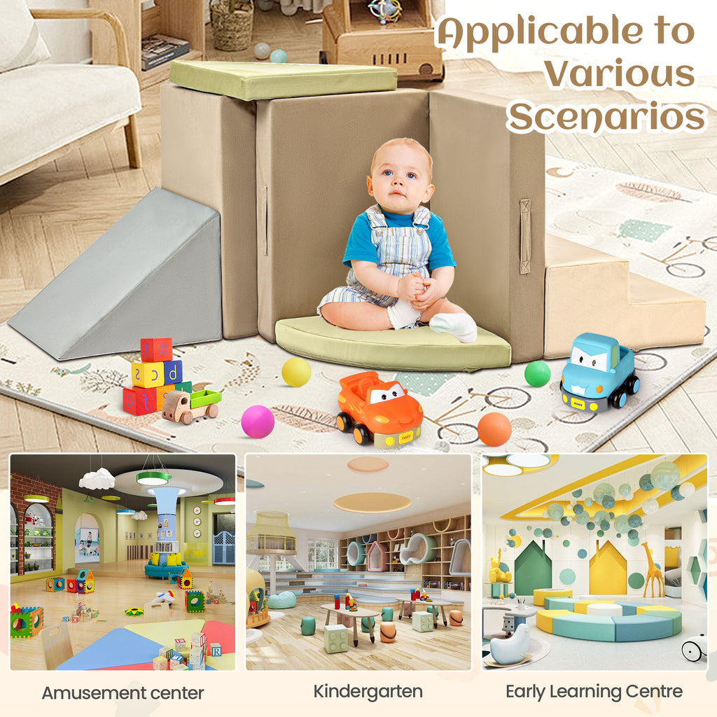 Erament's 6 Pieces Modular Kids Foam Climbing - Climbing Foam Shape Toy for Toddlers Soft Zone Climbing Blocks, Infant, Baby Waterproof and Easy to Clean