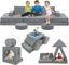 【K01】Grey 22Pcs Modular Kids Play Couch-Inspiring Child Creativity,Children Convertible Foam Sofa
