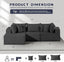 #A02 (Black)104" Cloud Sectional Couch with L-Shape Chaise,4 Seat Couches for Living Room Bedroom