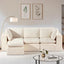 #A01 Beige L-Shaped Couch Modular Sectional Sofa, 3 Seat Comfy Cloud Couch Chaise, with Sponge Cushion