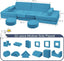 【K01】Baby Blue 22Pcs Modular Kids Play Couch-Inspiring Child Creativity,Children Convertible Foam Sofa
