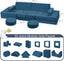 【K01】Blue 22Pcs Modular Kids Play Couch-Inspiring Child Creativity,Children Convertible Foam Sofa