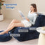 Navy Blue Soft Bean Bag Couch for Adults with Ottoman,, High-Resilient Foam  Lazy Sofa