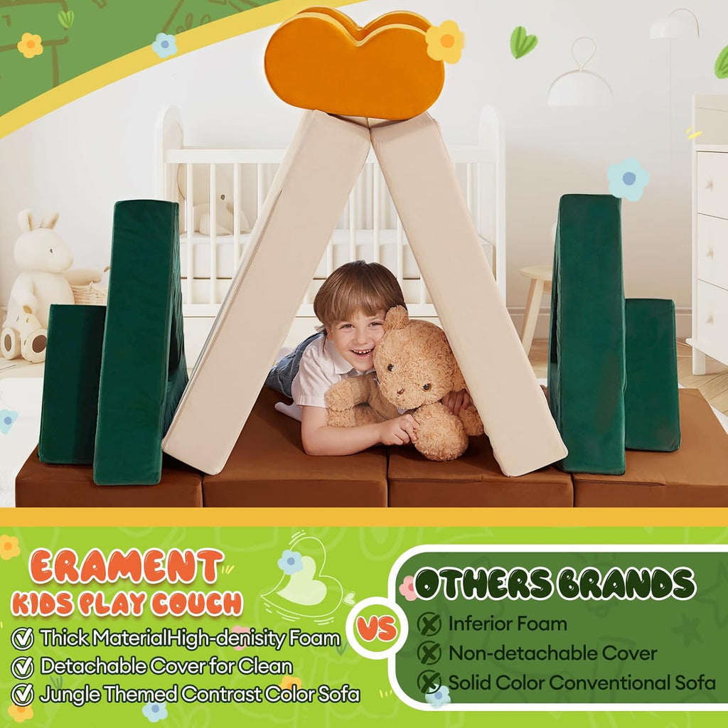 18PCS Modular Kids Play Couch - Junlge Theme