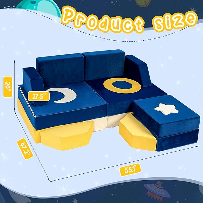 21pcs Modular Kids Play Couch - Universe Theme