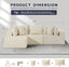 #A02 (Beige)104" Cloud Sectional Couch with L-Shape Chaise,4 Seat Couches for Living Room Bedroom