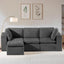 #A01 Grey L-Shaped Couch Modular Sectional Sofa,3 Seat Comfy Cloud Couch Chaise, with Sponge Cushion