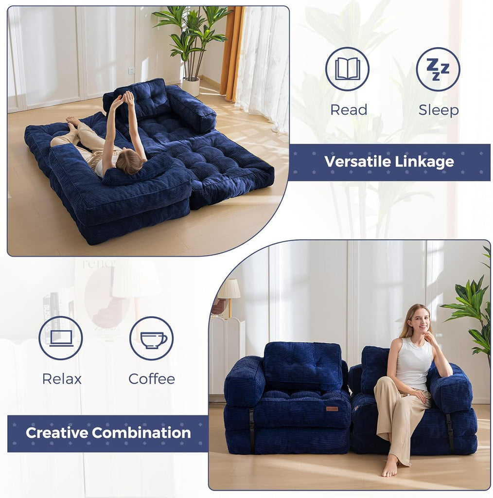 #S07 Colorful Single Folding Sofa Bed Compressible Sofa