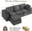 #A01 Grey L-Shaped Couch Modular Sectional Sofa,3 Seat Comfy Cloud Couch Chaise, with Sponge Cushion