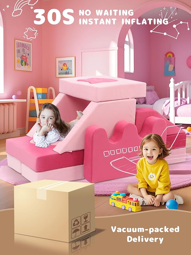 20Pcs Modular Kids Play Couch - Pink Kids Couch for Inspiring Child