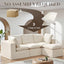 #A01 Beige L-Shaped Couch Modular Sectional Sofa, 3 Seat Comfy Cloud Couch Chaise, with Sponge Cushion