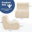 Beige Soft Bean Bag Couch for Adults with Ottoman,, High-Resilient Foam  Lazy Sofa