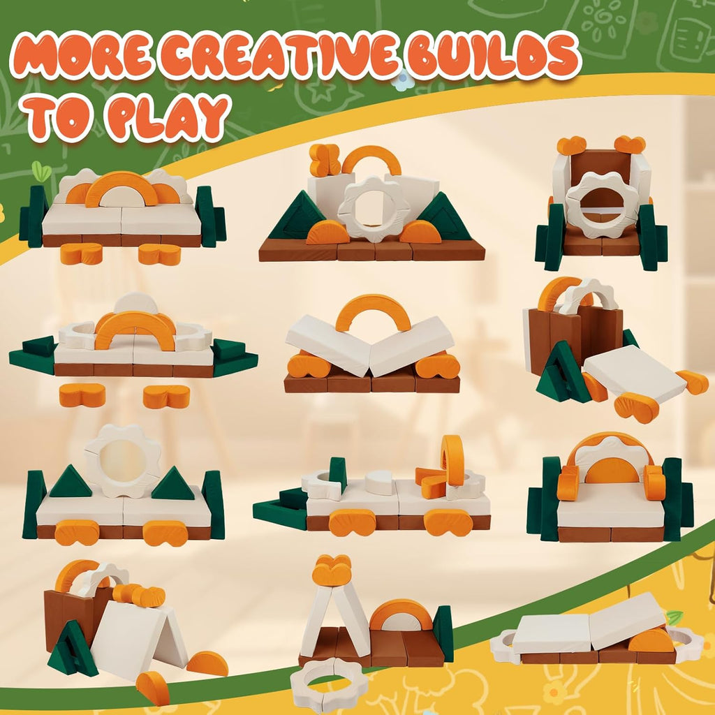 18PCS Modular Kids Play Couch - Junlge Theme