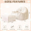 Beige Shell Lazy Sofa with Footstool,Comfortable Plush Adult Reading Chair