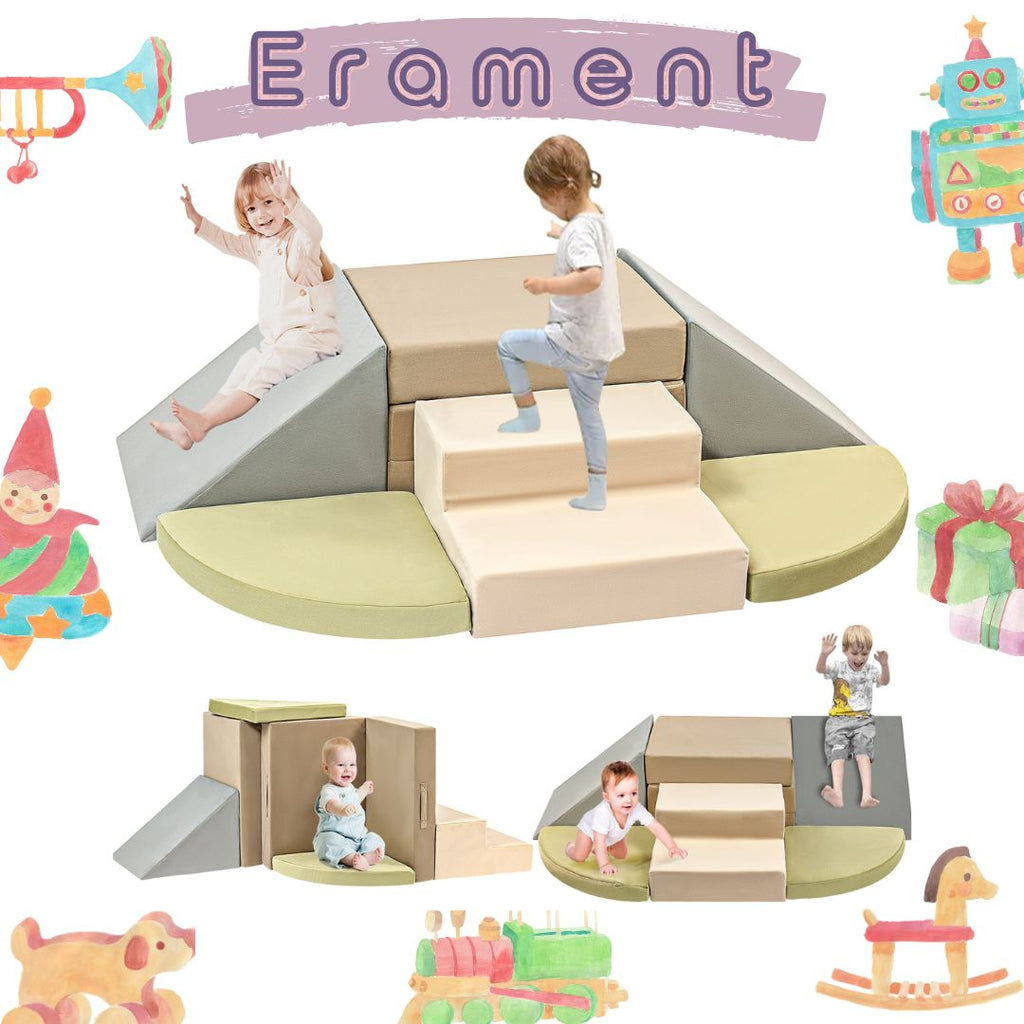 Erament's 6 Pieces Modular Kids Foam Climbing - Climbing Foam Shape Toy for Toddlers Soft Zone Climbing Blocks, Infant, Baby Waterproof and Easy to Clean