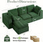 #A01 Green L-Shaped Couch Modular Sectional Sofa,3 Seat Comfy Cloud Couch Chaise, with Sponge Cushion