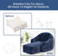 Blue Shell Lazy Sofa with Footstool,Comfortable Plush Adult Reading Chair