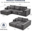 108” Modular Sectional Sofa,Cloud Sectional Couch Modern Modular L-Shape Sofa Couch