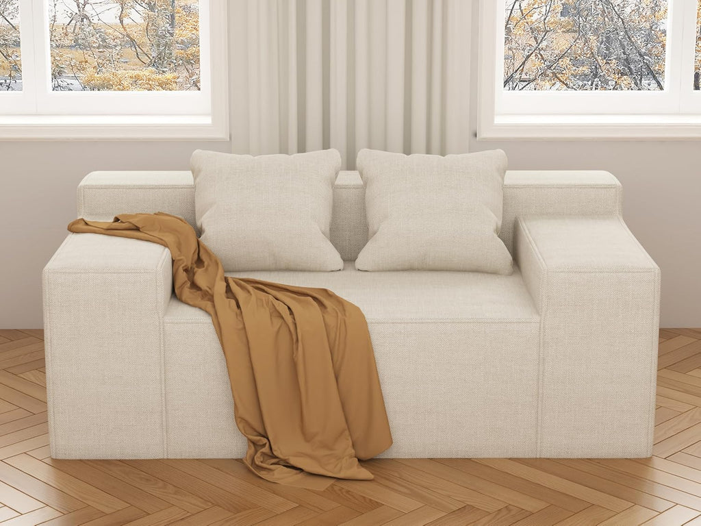 Cat-Scratch Resistant Linen Modern 3-Seater Sofa