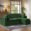 #A01 Green L-Shaped Couch Modular Sectional Sofa,3 Seat Comfy Cloud Couch Chaise, with Sponge Cushion