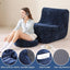 Navy Blue Soft Bean Bag Couch for Adults with Ottoman,, High-Resilient Foam  Lazy Sofa