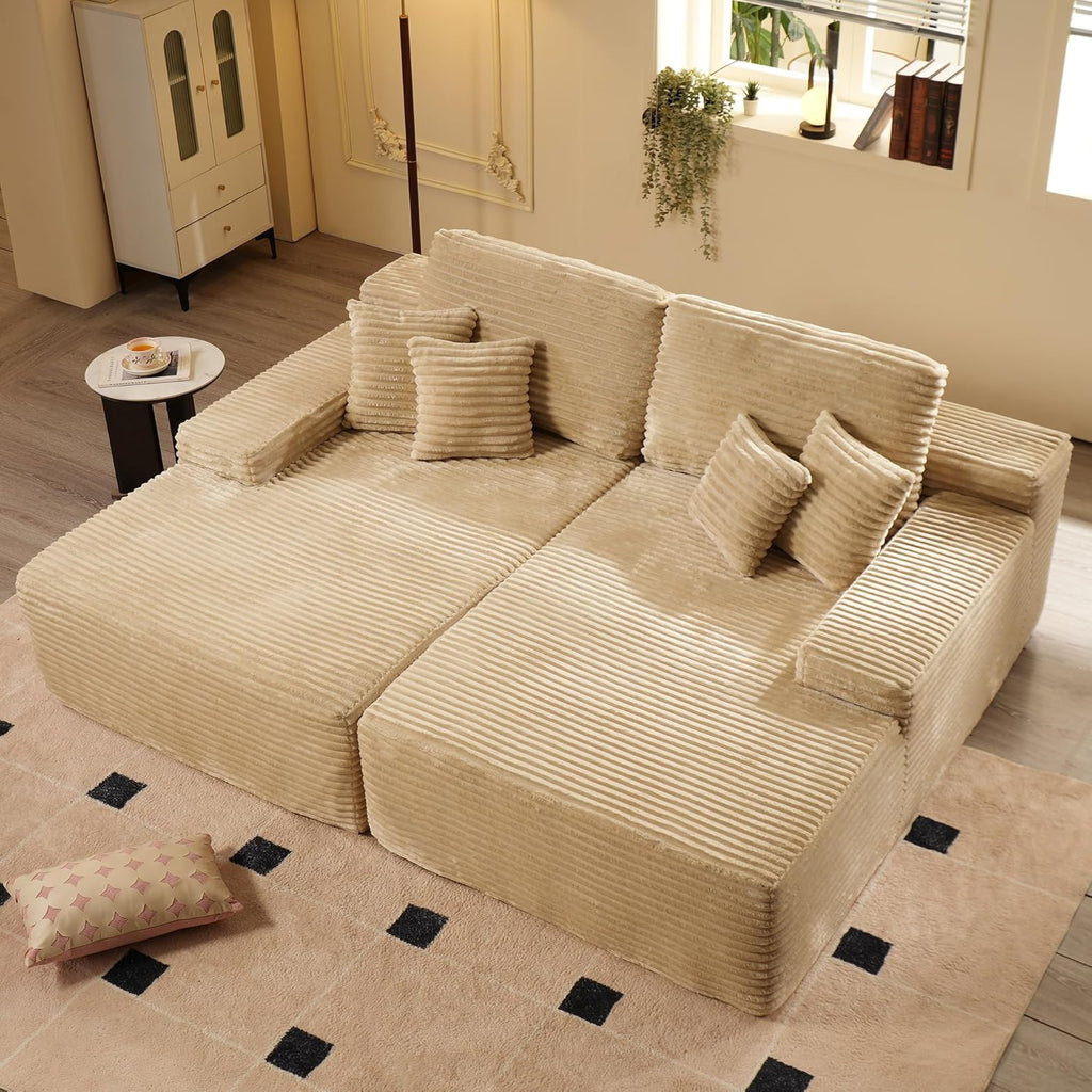 #M01 Oversized Sectional Double Cloud Plush Sofa Bed