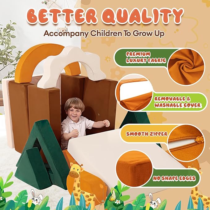 18PCS Modular Kids Play Couch - Junlge Theme