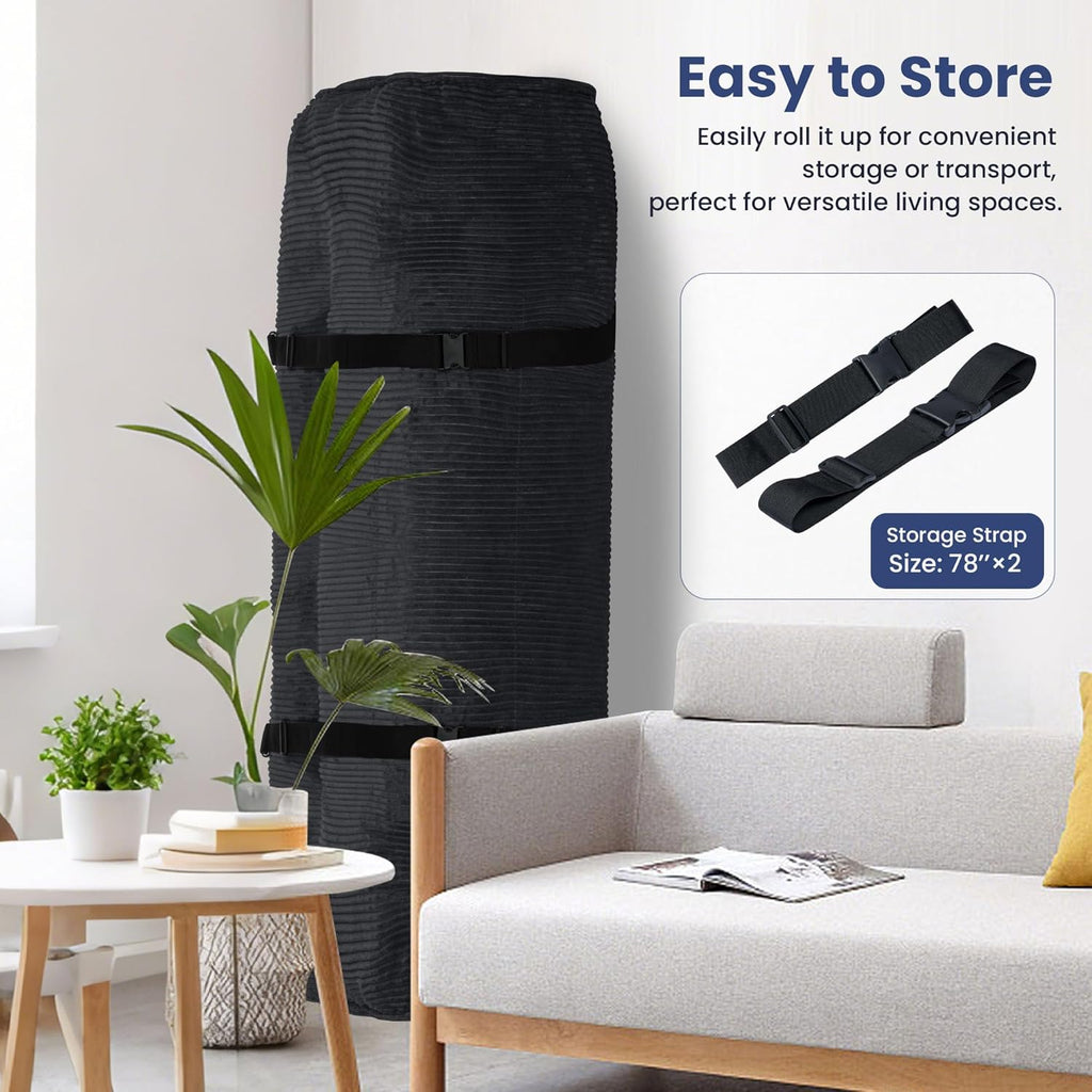 Black Futon Mattress Full Size, Extra Thick Sofa Bed Adults Foldable Mattress 8"