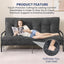 Grey Futon Mattress Full Size, Extra Thick Sofa Bed Adults Foldable Mattress 8"