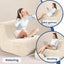 Beige Soft Bean Bag Couch for Adults with Ottoman,, High-Resilient Foam  Lazy Sofa