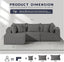#A02 (Grey)104" Cloud Sectional Couch with L-Shape Chaise,4 Seat Couches for Living Room Bedroom