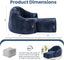 Blue Shell Lazy Sofa with Footstool,Comfortable Plush Adult Reading Chair