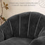 Grey Shell Lazy Sofa with Footstool,Comfortable Plush Adult Reading Chair