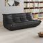 #S09 Armless Large Microfiber Leather 3-Seat Bean Bag Sofa