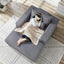 #S15 Corduroy Compressible Foam Single Sofa with Foot Pad