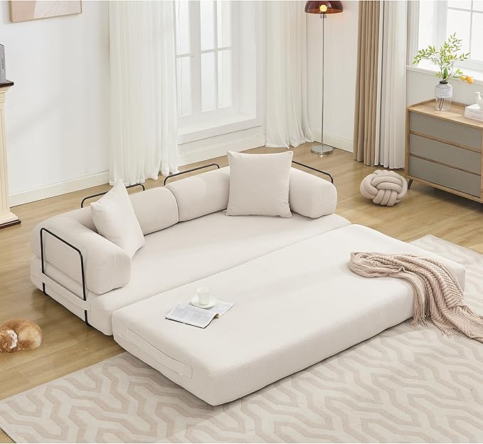 #S10 Chenille Folding Mattress Sofa Convertible Floor Sofa Bed
