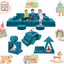 22Pcs Modular Kids Play Coach - Kids Couch for Playroom Bedroom Living Rooms Toddler Sofa for Inspiring Child Creativity，Children Convertible Foam Sofa
