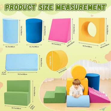 Edbuosy' 7-Piece Modular Kids Foam Climbing, Colourful Foam Climbing Blocks for Toddlers, Soft Play Climbing for Toddlers, Modular Crawling & Sliding Play Set
