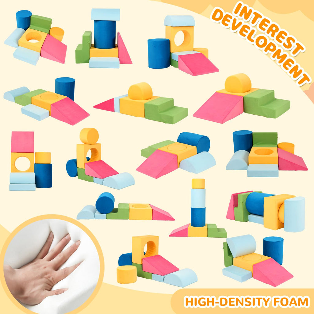 Edbuosy' 7-Piece Modular Kids Foam Climbing, Colourful Foam Climbing Blocks for Toddlers, Soft Play Climbing for Toddlers, Modular Crawling & Sliding Play Set
