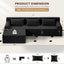 A04 Winzoo 116” Modular Sectional Cloud Couches with L Shaped Chaise