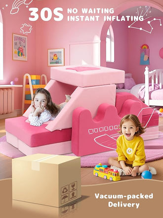 20Pcs Modular Kids Play Couch - Pink Kids Couch for Inspiring Child