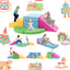 5pcs Modular Kids Foam Climbing  for Toddlers 1-3, Safety First Baby Climbing Blocks Indoor,Soft Play Toys for Infant, Ideal Crawling and Exploration Play Set for Baby Gym/Toddler Playground（colorful）