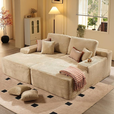 #M01 Oversized Sectional Double Cloud Plush Sofa Bed