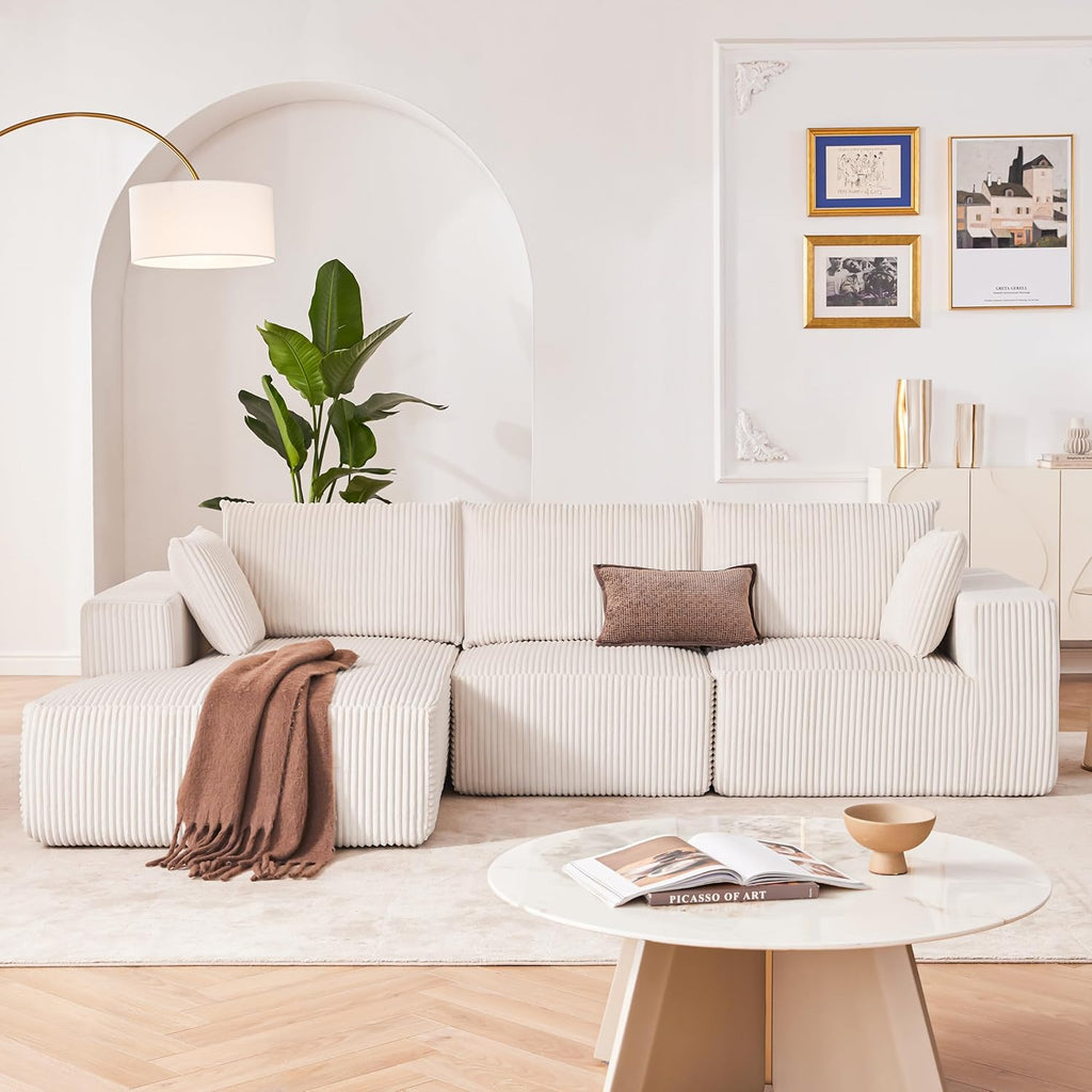 108” Modular Sectional Sofa,Cloud Sectional Couch Modern Modular L-Shape Sofa Couch