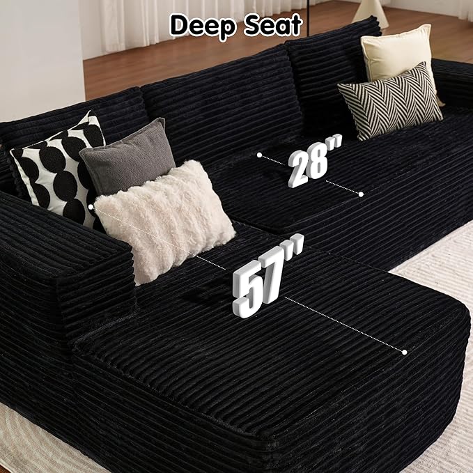 104" Cloud Sectional Couch with L-Shape Chaise,Modern Modular Sofa