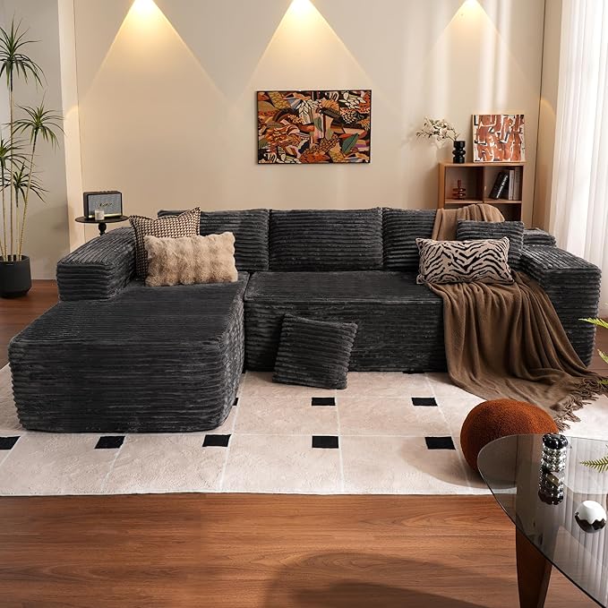 104" Cloud Sectional Couch with L-Shape Chaise,Modern Modular Sofa