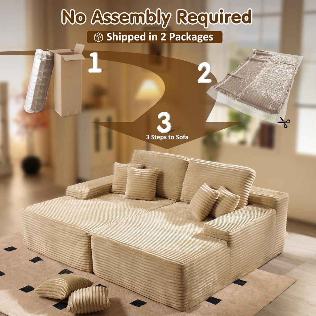 #M01 Oversized Sectional Double Cloud Plush Sofa Bed