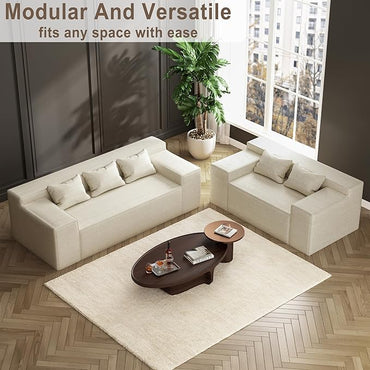 Cat-Scratch Resistant Linen Modern 3-Seater Sofa