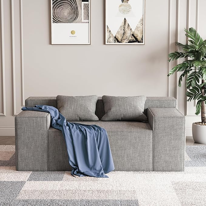 Cat-Scratch Resistant Linen Modern 3-Seater Sofa