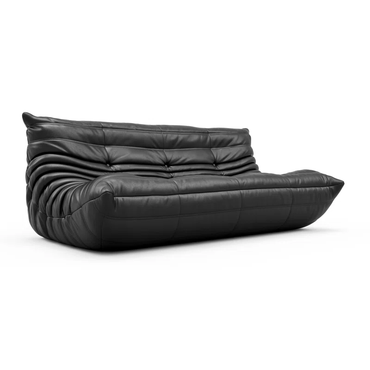 #S09 Armless Large Microfiber Leather 3-Seat Bean Bag Sofa